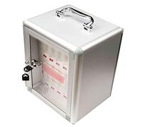 XAoSCd Caja De Seguridad para Teléfono Móvil, De Acrílico Transparente, con 12/24/36/48/60 Ranuras Y Cerradura, Ideal para La Escuela Y La Oficina.,Silver-12