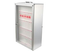 XAoSCd Caja De Seguridad para Teléfono Móvil, De Acrílico Transparente, con 12/24/36/48/60 Ranuras Y Cerradura, Ideal para La Escuela Y La Oficina.,Silver-60
