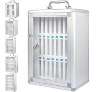 XAoSCd Caja De Seguridad para Teléfono Móvil, De Metal, con Numeración Y Cerradura, para Aulas, Exámenes Y Fábricas, 24 Compartimentos.,Silver-24 Holes