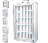 XAoSCd Caja De Seguridad para Teléfono Móvil, De Metal, con Numeración Y Cerradura, para Aulas, Exámenes Y Fábricas, 12 Compartimentos.,Silver-60 Holes