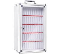 XAoSCd Caja Transparente De Aleación De Aluminio, Armario para Guardar Teléfonos Móviles, con Asa, para Oficina Y Aula.,Silver-60