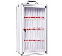 XAoSCd Caja Transparente De Aleación De Aluminio, Armario para Guardar Teléfonos Móviles, con Asa, para Oficina Y Aula.,Silver-36