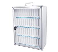 XAoSCd Caja Transparente para Teléfono Móvil, De Aleación De Aluminio, con Bolsillo Transparente, para Guardar Teléfonos Móviles, Etiquetas Manuscritas para Oficina Y Aula.,Silver-48 bits