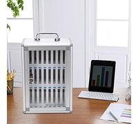 XAoSCd Caja Transparente para Teléfono Móvil, Gabinete De Aleación De Aluminio con 48 Ranuras para Guardar Teléfonos, Gabinete para Aula Escolar, Caja De Almacenamiento,Silver-48