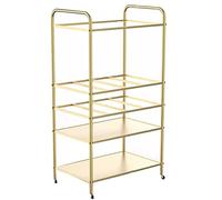 XAoSCd Carrito De Almacenamiento Portátil con Ruedas para Colchonetas De Yoga, Pelotas De Yoga Y Pelotas De Velocidad Wave, Estante De Exhibición De Rodillos De Espuma Grande, P,Gold