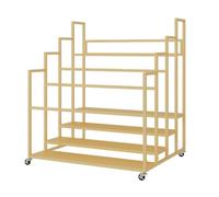 XAoSCd Carrito para Esterilla De Yoga con Ruedas, Estante De Almacenamiento para Estudio De Yoga Y Gimnasio En Casa para Automóvil, Organizador De Equipos De Alta Capacidad Móvi,Gold-4 Layer