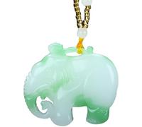 XAoSCd Colgante De Elefante De Jade Para Mujer Y Hombre, Collar De Piedra Natural Verde Para Mujer (Claro)