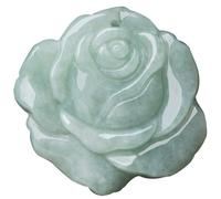 XAoSCd Colgante De Flor De Rosa De Jade Para Mujer - Collar Tallado Con Piedra De Jadeíta Verde Natural (Colgante De Flor De Rosa De Jade Colgante De Flor De Rosa De Jade)