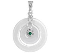 XAoSCd Colgante De Jade Blanco Círculo Eterno 2 Vueltas, Collar De Jadeíta Certificado Grado A Natural Para La Paz Interior (Hebilla De Seguridad De Jade Blanco Hebilla De Seguridad De Jade Blanco)