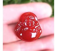 XAoSCd Collar Con Colgante De Buda De Jade, Calcedonia De Ágata Para Hombres Y Mujeres, Regalo Para Niñas, Joyería Con Certificado (Rojo)