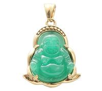 XAoSCd Collar Con Colgante De Buda De Jade Verde, Amuleto De La Suerte Con Piedras Preciosas De Cristal Retro, Joyería Para Mujeres Y Hombres (Colgante De Buda De Jade)