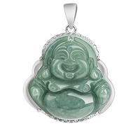 XAoSCd Collar Con Colgante De Buda De Jade Verde Para Hombres Y Mujeres, Collares De Plata De Jadeíta Natural S925, Joyería Con Certificado (Colgante De Jade)