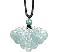XAoSCd Collar Con Colgante De Jade Para Hombres Y Mujeres, Collar De Piedra Preciosa De Jadita De Hielo De Grado A Auténtico Con Certificado (Mariposa 02)