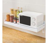 XAoSCd Estante De Pared Ajustable para Microondas: Estante De Cocina Que Ahorra Espacio para Hornos Microondas Y Pequeños Electrodomésticos. Solución De Almacenamiento Resistent,White-(63~78) x40cm