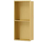 XAoSCd Estante Organizador De Pared para Nicho De Ducha De Acero Inoxidable 304, Armario De Almacenamiento Integrado para Baño, Ideal para Hoteles Y Hogares.,BIDHCKQ53350-Gold-700x280x125mm