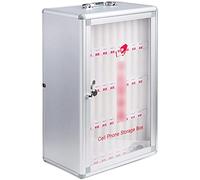 XAoSCd Gabinete De Almacenamiento Militar Transparente con Cerradura, Caja De Seguridad para Teléfono Móvil, Gabinete De Almacenamiento para Reuniones, Comedor para Personal Es,Silver-60