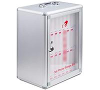XAoSCd Gabinete De Almacenamiento Militar Transparente con Cerradura, Caja De Seguridad para Teléfono Móvil, Gabinete De Almacenamiento para Reuniones, Comedor para Personal Es,Silver-24