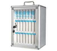 XAoSCd Gabinete De Almacenamiento para Teléfono Estuche para Gestión De Teléfonos Móviles Organizadores Múltiples para Teléfonos Móviles con Cerraduras Gabinete De Almacenamien,Silver-24 bits