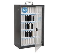 XAoSCd Gabinete De Almacenamiento para Teléfonos Celulares, 12/24/36/48/60 Ranuras, De Acero Inoxidable, con Cerradura, Organizador De Pared para Oficina,Silver-60