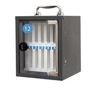 XAoSCd Gabinete De Almacenamiento para Teléfonos Celulares, 12/24/36/48/60 Ranuras, De Acero Inoxidable, con Cerradura, Organizador De Pared para Oficina,Silver-12