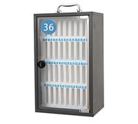 XAoSCd Gabinete De Almacenamiento para Teléfonos Celulares, 12/24/36/48/60 Ranuras, De Acero Inoxidable, con Cerradura, Organizador De Pared para Oficina,Silver-36