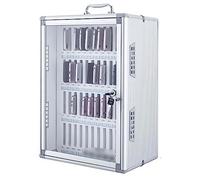 XAoSCd Gabinete De Aluminio para Guardar Celulares, con Cerradura Y Etiquetas Manuscritas, Asa Portátil, para Aula, Oficina Y Gimnasio.,Silver-48Slots