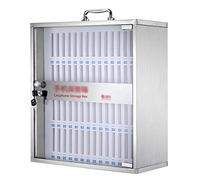XAoSCd Gabinete De Pared De Acero Inoxidable para Guardar Teléfonos Móviles con 12, 24, 36, 48 Y 60 Ranuras para Escuelas, Aulas, Oficinas Y Empresas.,Silver-60