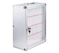XAoSCd Gabinete De Pared para Guardar Celulares, Caja De Almacenamiento De Escritorio Transparente De Aleación De Aluminio con Asa Y Seguro, Ideal para Oficina Y Aula.,48 Slots