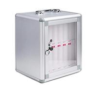 XAoSCd Gabinete De Pared para Guardar Celulares, Caja De Almacenamiento De Escritorio Transparente De Aleación De Aluminio con Asa Y Seguro, Ideal para Oficina Y Aula.,12 Slots