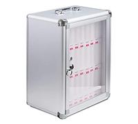 XAoSCd Gabinete De Pared para Guardar Celulares, Caja De Almacenamiento De Escritorio Transparente De Aleación De Aluminio con Asa Y Seguro, Ideal para Oficina Y Aula.,24 Slots