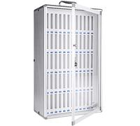 XAoSCd Gabinete De Teléfono De Aleación De Aluminio con 60 Ranuras, Caja De Pared con Números, Puerta De Vidrio Transparente Y Revestimiento Suave, para Fábricas Y Escuelas.,60