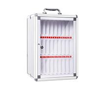 XAoSCd Gabinete para Llaves De 6 Ranuras, De Aleación De Aluminio, para Guardar Teléfonos Celulares, Bolsillos para Guardar Gráficos, Caja con Cerradura De Seguridad Y Manija P,Silver-24