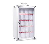 XAoSCd Gabinete para Llaves De 6 Ranuras, De Aleación De Aluminio, para Guardar Teléfonos Celulares, Bolsillos para Guardar Gráficos, Caja con Cerradura De Seguridad Y Manija P,Silver-60