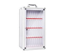 XAoSCd Gabinete para Llaves De 6 Ranuras, De Aleación De Aluminio, para Guardar Teléfonos Celulares, Bolsillos para Guardar Gráficos, Caja con Cerradura De Seguridad Y Manija P,Silver-36