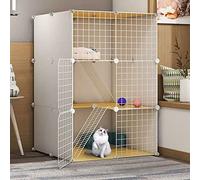 XAoSCd Jaulas para Gatos De Interior Grandes, Recinto para Gatos, Armario para Gatos, Jaula Semicerrada para Gatos, Parque De Juegos para Gatos, Valla para Mascotas De Interior,White 75x75x109cm