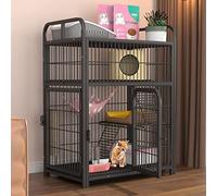 XAoSCd Jaulas para Gatos De Interior, Jaula para Gatos, Corral para Gatos, Jaula para Conejos, Jaula para Animales Pequeños, Recinto Duradero para Mascotas para Conejos, Coneji,Black-78 * 52 * 101CM