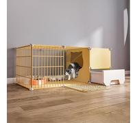 XAoSCd Jaulas para Gatos para Interiores, Recinto para Gatos, Casa para Gatos, Corral para Mascotas, Caseta para Gatos, Jaula De Metal Desmontable para Animales Pequeños, para G,One Color-111x49x37cm