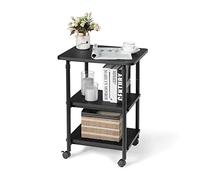 XAoSCd Mesa para Impresora Soporte para Impresora Carrito para Impresora Ajustable con 3 Niveles Y Ruedas Soporte para Máquina Estante De Almacenamiento Ruedas Giratorias,Black-One Size