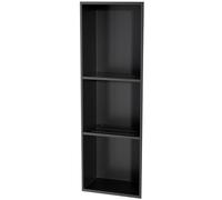 XAoSCd Nicho de baño de acero inoxidable, estante empotrado con diseño hueco, estante de almacenamiento incrustado para dormitorio, oficina, cocina, champú/artículos de tocador, negro, 28 x 90 x 12,5