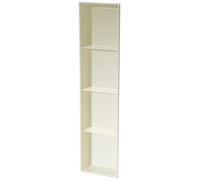 XAoSCd Nicho de baño de acero inoxidable, estante empotrado con diseño hueco, estante de almacenamiento incrustado para dormitorio, oficina, cocina, champú/artículos de tocador, color blanco crema-28