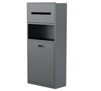 XAoSCd Nicho De Baño De Acero Inoxidable, Mueble para Guardar Escobillero, Cubo De Basura, Cajón, Ducha Empotrada Sin Azulejos, Apto para Clubes Y Hoteles De Lujo.,BIDHCKQ51656-Grey-65x30cm