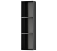 XAoSCd Nicho de baño de acero inoxidable, nicho de ducha cuadrado empotrado, estante de almacenamiento impermeable para cocina/salón/dormitorio/champú/artículos de tocador, negro-26 x 13 x 104 cm
