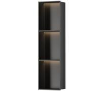 XAoSCd Nicho De Baño De Acero Inoxidable, Soporte De Ducha Empotrado Con Luz, Estante Organizador Moderno Para Cocina, Sala De Estar Y Dormitorio.,BIDHCKQ49969-Black-26x13x104cm/10.23x5.11x40.94in