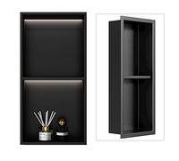 XAoSCd Nicho De Ducha De Acero Inoxidable, Botiquín Empotrado, Estantes De Pared De 2 Niveles para Cocina, Baño Y Dormitorio, Fácil De Instalar.,BIDHCKQ49005-I-28 * 12.5 * 70cm