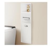 XAoSCd Nicho De Ducha De Acero Inoxidable para Baño con Cubo De Basura Y Estantes Dobles, Estante De Pared Empotrado para Almacenamiento,BIDHCKQ51447-White-63x20x13.5cm