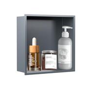 XAoSCd Nicho De Ducha Empotrado A Prueba De Agua, Nicho De Ducha, Nicho De Ducha De Inserción De Pared, Accesorios De Baño De Acero Inoxidable 304, Estante De Nicho para Cuarto,BIDHCKQ51679-Grey