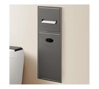 XAoSCd Nicho De Ducha Empotrado De Acero Inoxidable con Estantes Dobles Y Cubo De Basura, Nicho De Pared para Almacenamiento En El Baño, No Necesita Azulejos,BIDHCKQ50898-Grey-52x20x13.5cm