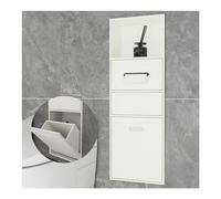 XAoSCd Nicho De Ducha Empotrado De Acero Inoxidable, Inserto De Pared Flexible para Ducha, Cubo De Basura para Baño.,BIDHCKQ50962-White-86x30x14cm