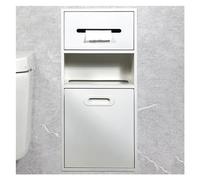 XAoSCd - Nicho de ducha empotrado de acero inoxidable, soporte de basura, estante de almacenamiento integrado para champú/artículos de inodoro, color blanco - 30x67x14cm/11.81x26.37x5.51in