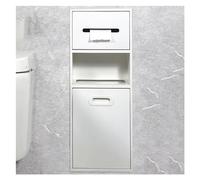 XAoSCd - Nicho de ducha empotrado de acero inoxidable, soporte de basura, estante de almacenamiento integrado para champú/artículos de inodoro, color blanco - 23 x 67 x 14 cm/9,05 x 26,37 x 5,51 in